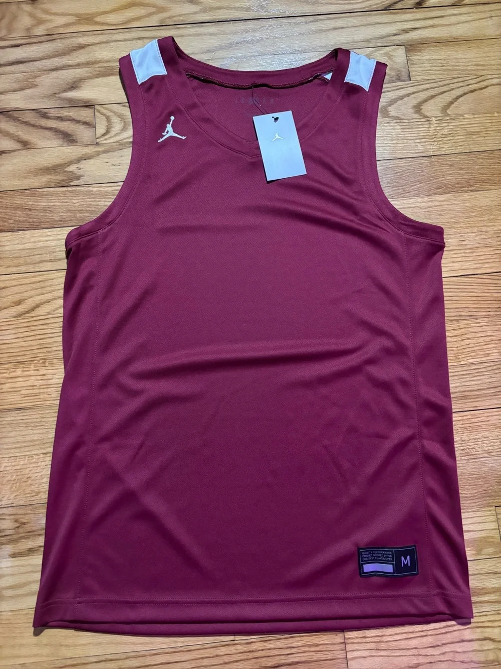 Nike Jordan Stock Overtime Basketball Jersey Burgundy/White men’s sz M NEW!